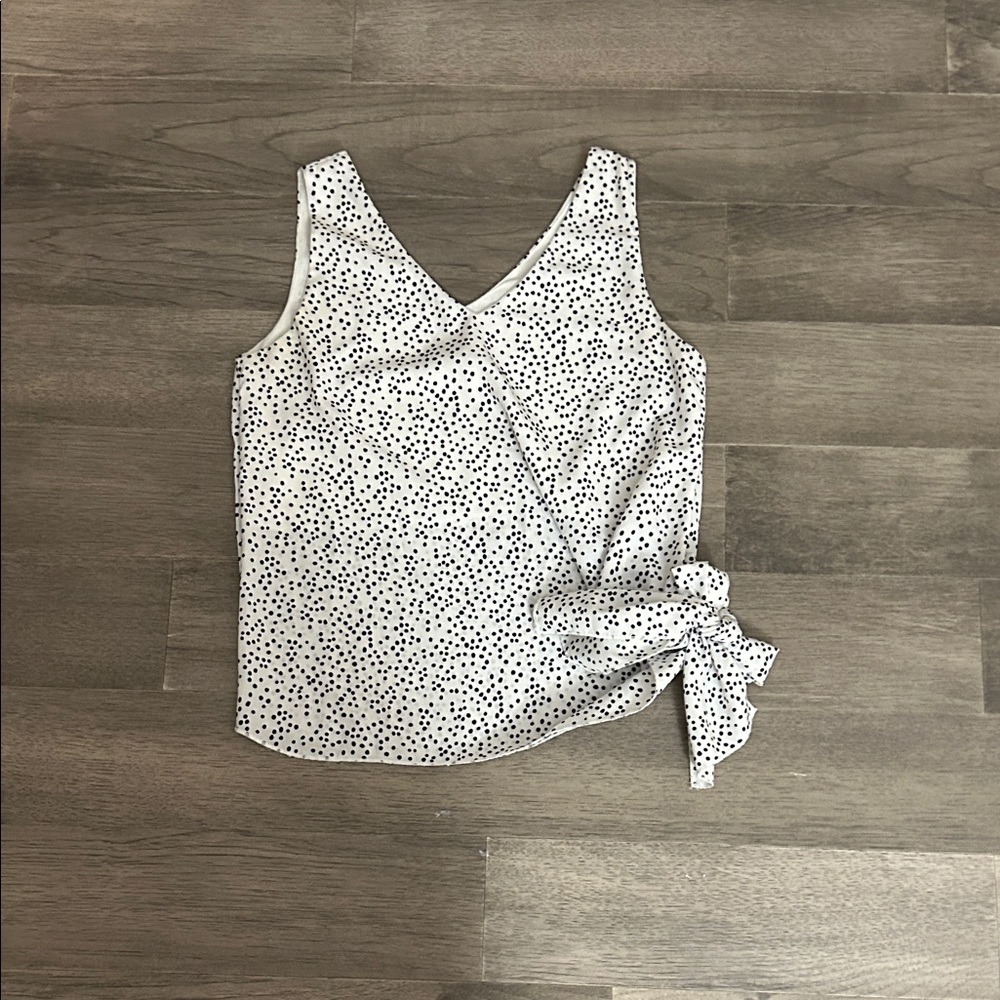 MTS White and Black Dotted Tank Top